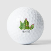 Cactus Bloem Kunst NAAM Woestijn Zuidwest Plezier Golfballen (Voorkant)