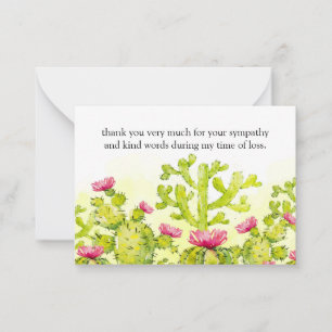 Cactus Bloem Na Begrafenis Dank u Kaarten Notitiekaartje