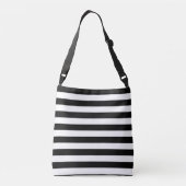 Cactus Bloem Zwart Wit Strepen Crossbody Tas (Achterkant)