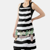 Cactus Bloem Zwart Witte Strepen Schort (Insitu)