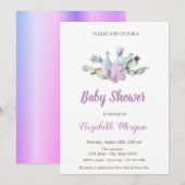 Cactus Bloemen Baby Shower Kaart (Voorkant / Achterkant)
