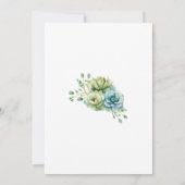 Cactus Bloemen Baby Shower Kaart (Achterkant)