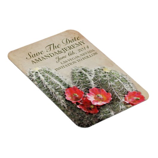 Cactus Bloemen Bewaar de datum Magneet (Rechterzijde)