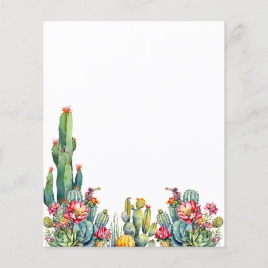 Cactus bloemen budget bruiloft uitnodiging (Achterkant)