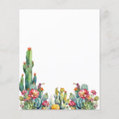 Cactus bloemen budget bruiloft uitnodiging flyer (Achterkant)