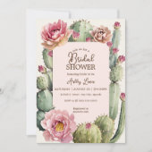 Cactus bloemen feest bruids boho droom kaart (Voorkant)