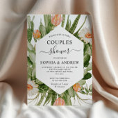 Cactus Bloemen Frame Koppels Bruids Shower Uitnodi Kaart
