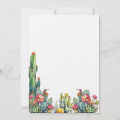 Cactus bloemen luxe bruiloft kaart (Achterkant)