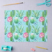 Cactus bloemen roze blauw groen succulent tissuepapier (Craft)