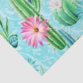 Cactus bloemen roze blauw groen succulent tissuepapier (Detail)