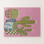Cactus Bloemen Roze Legpuzzel (Horizontaal)