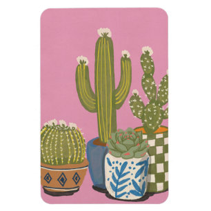 Cactus Bloemen Roze Magneet