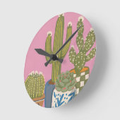 Cactus Bloemen Roze Ronde Klok (Hoek)
