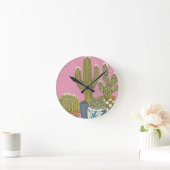 Cactus Bloemen Roze Ronde Klok (Huis)