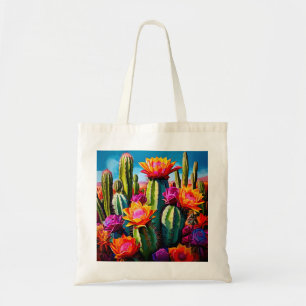 Cactus bloemen tote bag