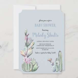 Cactus Bloemen Uitnodiging