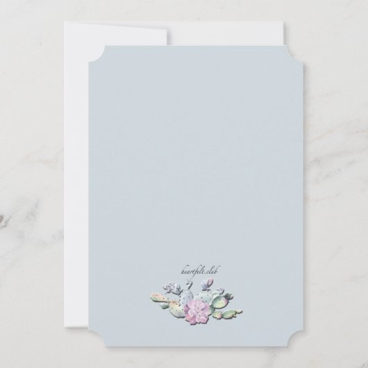 Cactus Bloemen Uitnodiging (Achterkant)
