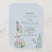 Cactus Bloemen Uitnodiging (Voorkant / Achterkant)