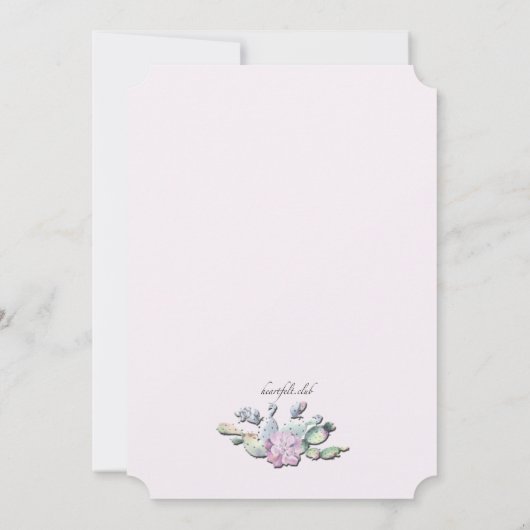 Cactus Bloemen Uitnodiging (Achterkant)