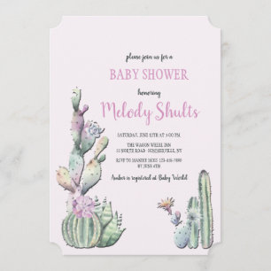 Cactus Bloemen Uitnodiging