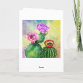 Cactus Bloemen Valentijnsdag Kaart (Achterkant)