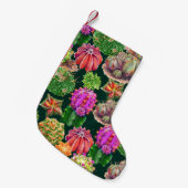 Cactus Bloemen Waterverf Naadloos Patroon Kleine Kerstsok (Voorkant (Hangend))