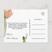 Cactus Bloemen Woestijn Bruiloft Dankjewel Briefka Briefkaart (Achterkant)