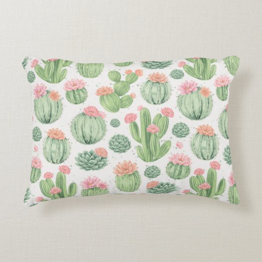 Cactus Bloementuin Accent Kussen (Voorkant)