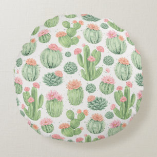 Cactus Bloementuin Rond Kussen