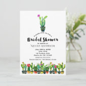 Cactus Bloemige Rustieke Zuidwestelijke Bruidsdouc Kaart (Staand voorkant)