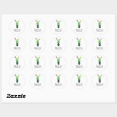 Cactus Bloemige Rustieke Zuidwestelijke Bruidsdouc Ronde Sticker (Vel)