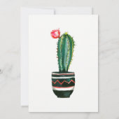 Cactus Bloemige Rustieke Zuidwesterse Bruidsdouche Kaart (Achterkant)