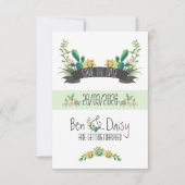 Cactus Bloemige Waterverf Succulent Boho Woestijn  Save The Date (Voorkant)