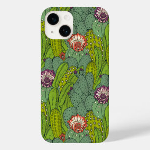 Cactus Bloempatroon Apple iPhone 14 Hoesje