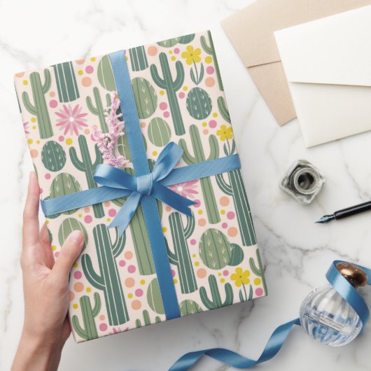Cactus Bloesem Bliss Cadeaupapier (Geschenken)