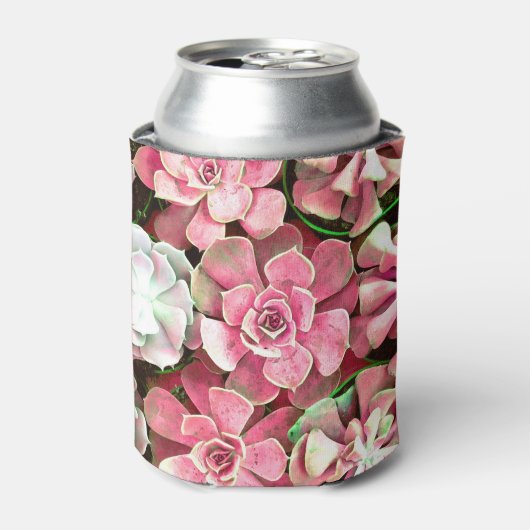 Cactus bloesem, romantisch bruiloft ontwerp blikjeskoeler (Blikje Voorkant)