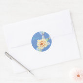 Cactus bloom desert flower waterverf ronde sticker (Envelop)