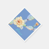 Cactus bloom desert flower waterverf servet (Hoek)