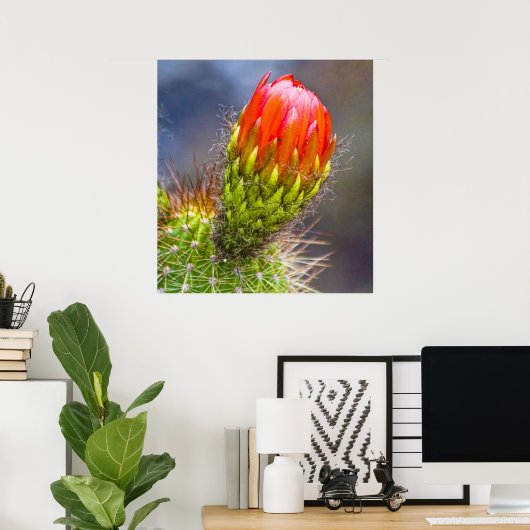 Cactus Bloom Poster (Thuiskantoor)