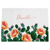 Cactus Blooming met bloemen Groot Cadeauzakje (Voorkant)