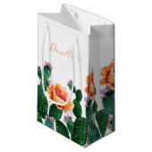 Cactus Blooming met bloemen Klein Cadeauzakje (Voorkant Gekanteld)
