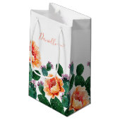 Cactus Blooming met bloemen Klein Cadeauzakje (Achterkant Gekanteld)