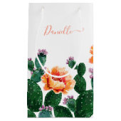 Cactus Blooming met bloemen Klein Cadeauzakje (Voorkant)