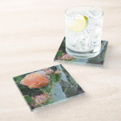 Cactus Blooms Bleek Roze Woestijnfoto Glazen Onderzetter (Schuin)