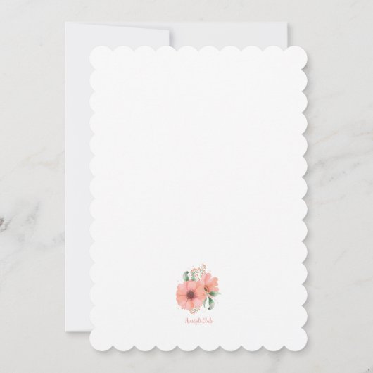 Cactus Blooms Meisje Baby shower Kaart (Achterkant)