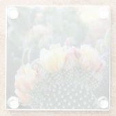 Cactus Blooms Yellow Pink woestijnfoto Glazen Onderzetter (Achterkant)