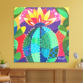 Cactus Blossom Canvas Afdruk (Insitu (Woonkamer))