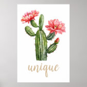 Cactus Blossom Waterverf Unique Desert Poster (Voorkant)