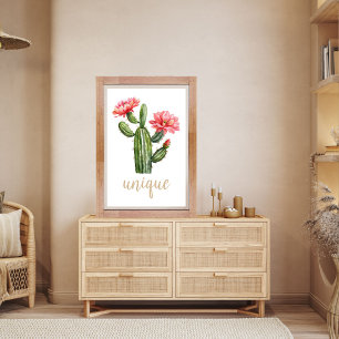 Cactus Blossom Waterverf Unique Desert Poster