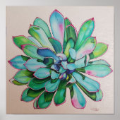 Cactus Blue en roze | Gewicht van archivering Poster (Voorkant)